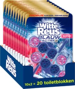 Witte Reus Blauw Actief Toiletblok - Bloesem - WC Blokjes Voordeelverpakking - 20 Stuks -Ajax® Verkoop 1020x1200