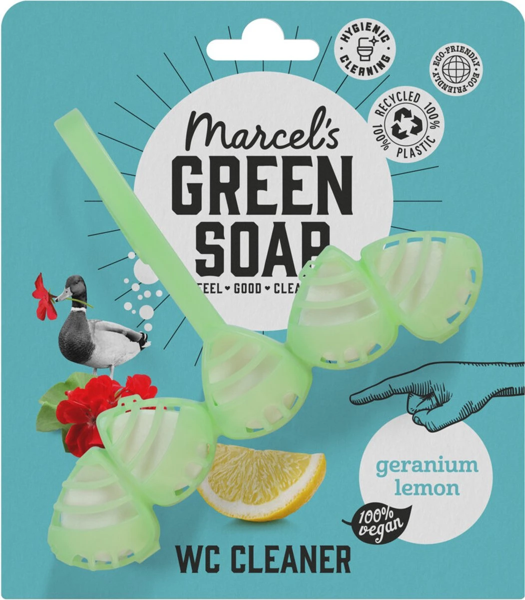 Marcel's Green Soap Toiletblok Geranium & Citroen - 55 Gram 1 Marcel's Green Soap Toiletblok Geranium & Citroen - 55 Gram