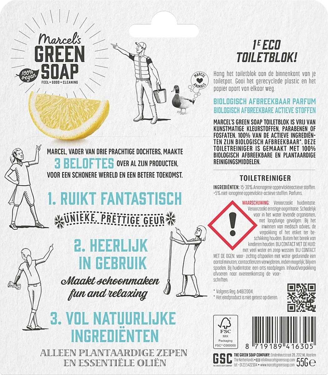 Marcel's Green Soap Toiletblok Geranium & Citroen - 55 Gram 2 Marcel's Green Soap Toiletblok Geranium & Citroen - 55 Gram - Afbeelding 2