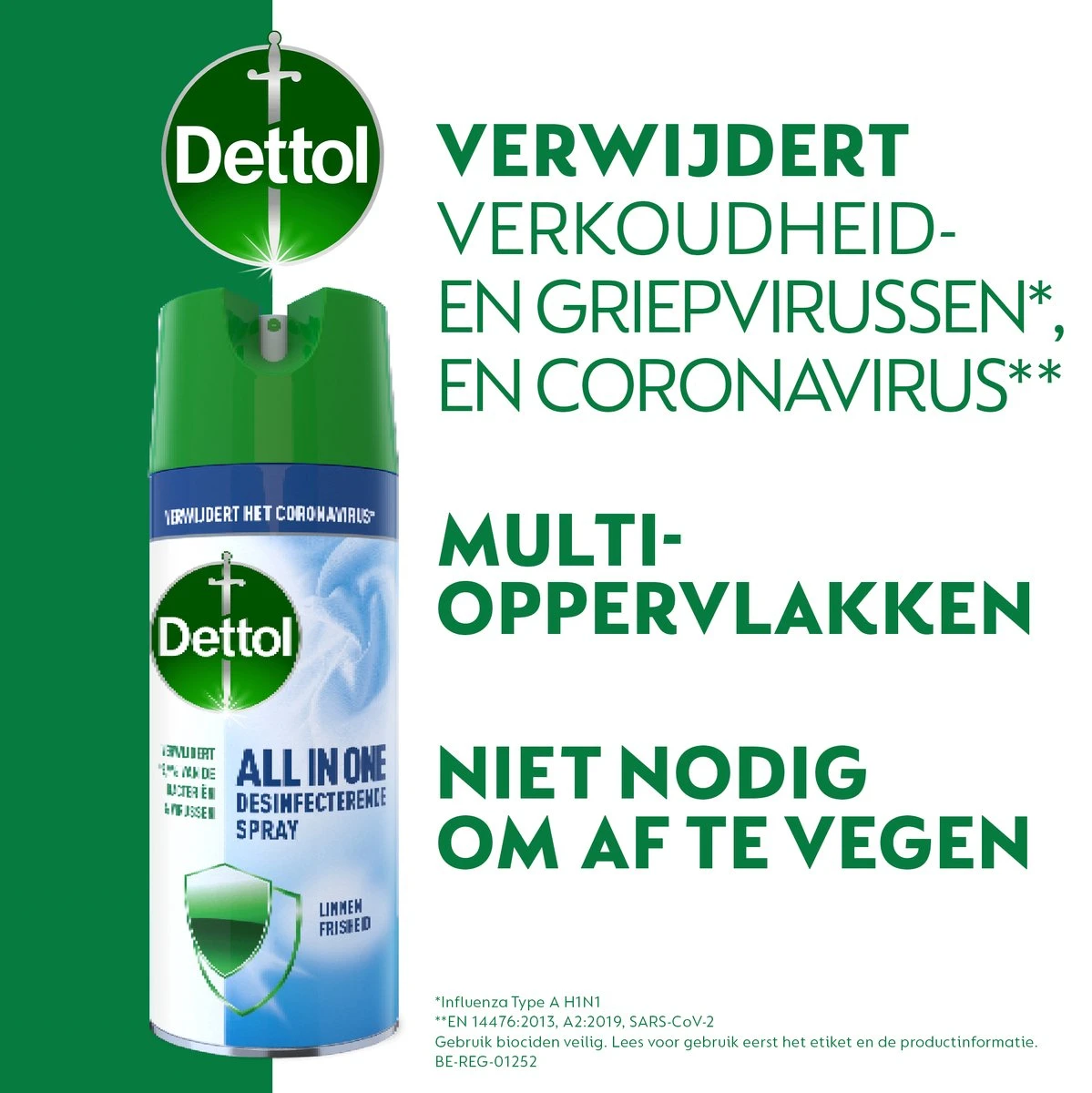 Dettol All In One Disinfectant Spray Linen - 400ml 2 Dettol All In One Disinfectant Spray Linen - 400ml - Afbeelding 2