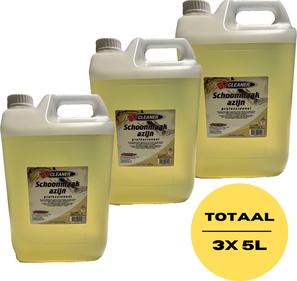 BO Cleaner - Schoonmaak Azijn - 3x 5 Liter - VOORDEEL VERPAKKING - Reiniger - Professioneel - BEST SELLER - Azijn - Tegels- Groene Aanslag - Schoonmaak - 15L 1 BO Cleaner - Schoonmaak Azijn - 3x 5 Liter - VOORDEEL VERPAKKING - Reiniger - Professioneel - BEST SELLER - Azijn - Tegels- Groene Aanslag - Schoonmaak - 15L