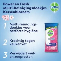 Dettol - Schoonmaakdoekjes - Power & Fresh - Kersenbloesem - 80 Stuks X8 -Ajax® Verkoop 1200x1200 186