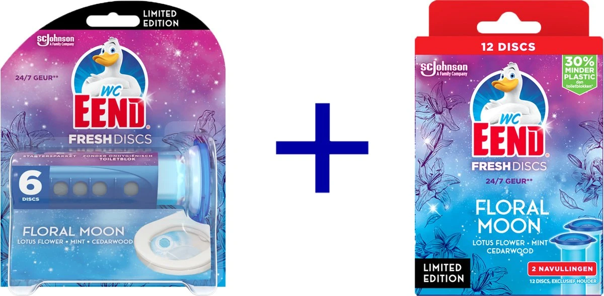 WC-Eend Fresh Discs Floral Moon + Navulling 12 Discs 1 WC-Eend Fresh Discs Floral Moon + Navulling 12 Discs