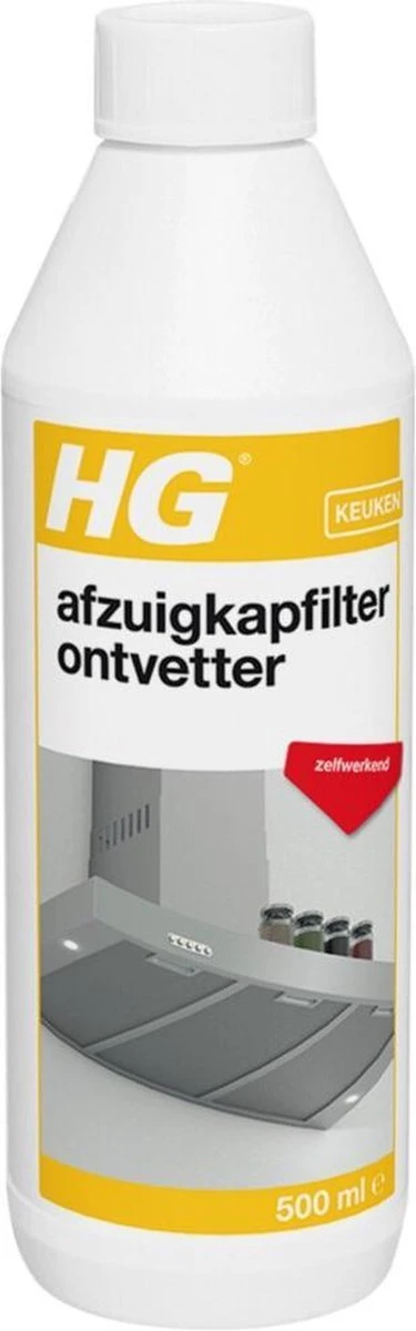 HG Afzuigkapfilter Ontvetter - 500ml - Zelfwerkend 1 HG Afzuigkapfilter Ontvetter - 500ml - Zelfwerkend