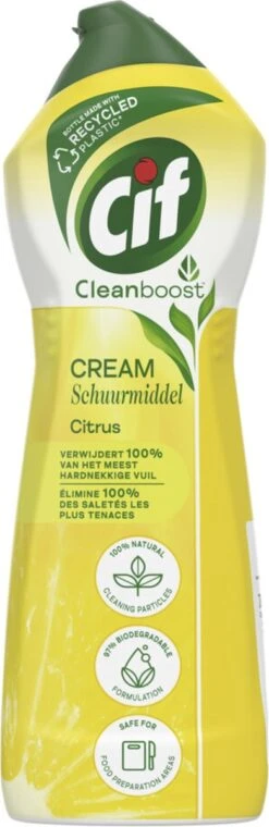 Cif CleanBoost Cream Citroen Schuurmiddel - 8 X 750 Ml - Voordeelverpakking -Ajax® Verkoop 390x1200