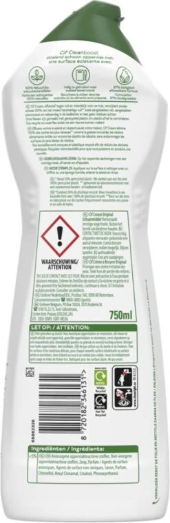 Cif CleanBoost Cream Original Schuurmiddel - 8 X 750 Ml - Voordeelverpakking -Ajax® Verkoop 390x1200 4