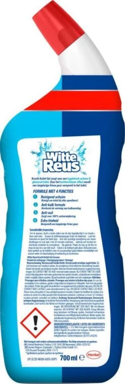 Witte Reus Toiletreiniger - Kracht Actief Gel Oceaan - Voordeelverpakking 10 X 700ml -Ajax® Verkoop 393x1200 4
