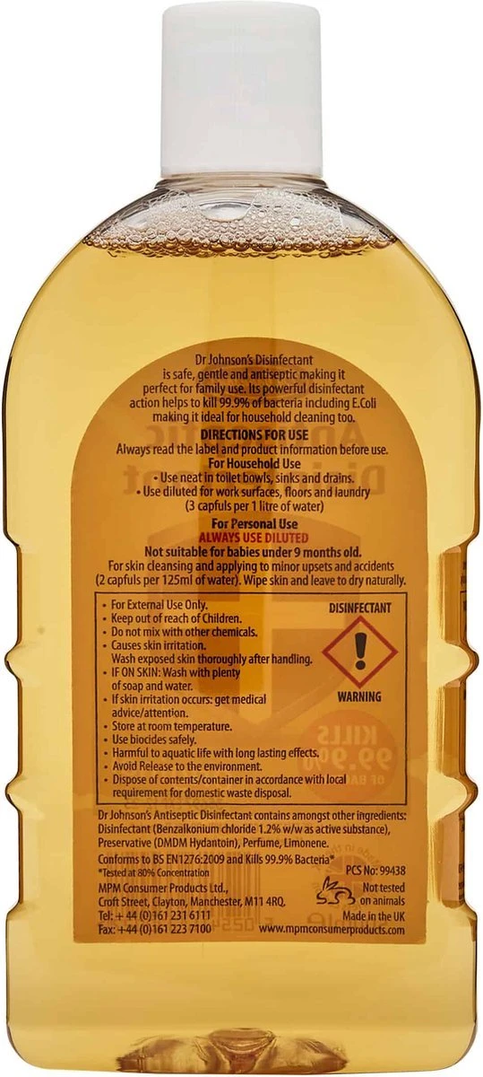 Dr Johnsons Ontsmettingsmiddel - 6 X 500ml Voordeelverpakking - Dettol Antiseptic Alternatief 2 Dr Johnsons Ontsmettingsmiddel - 6 X 500ml Voordeelverpakking - Dettol Antiseptic Alternatief - Afbeelding 2