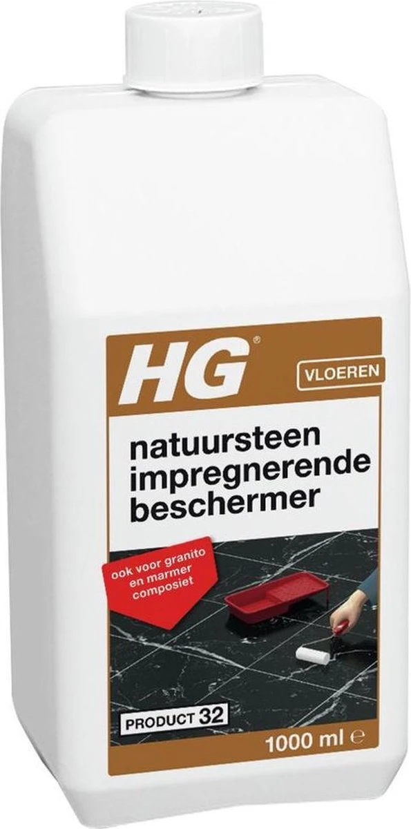 HG Natuursteen Impregnerende Beschermer (HG Product 32) - 1L - Tegen Het Intrekken Van Vuil - Ook Voor Granito En Marmer Composiet 1 HG Natuursteen Impregnerende Beschermer (HG Product 32) - 1L - Tegen Het Intrekken Van Vuil - Ook Voor Granito En Marmer Composiet