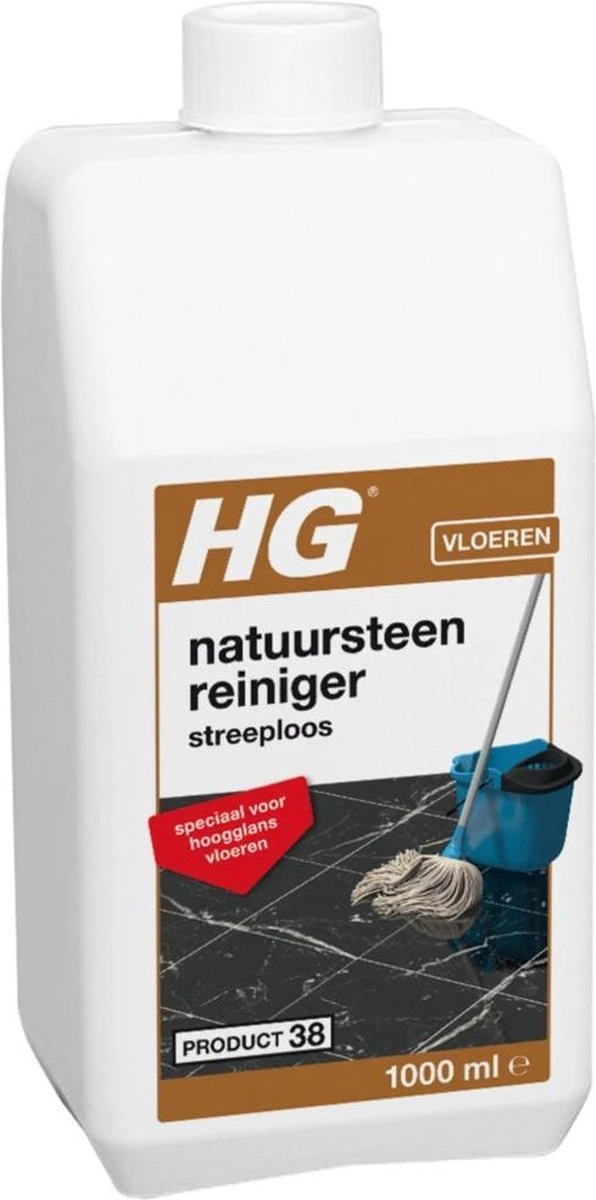 HG Natuursteen Reiniger Glansvloeren 1L - Marmer & Natuursteen - Streeploos Schoon - 20 Dweilbeurten 1 HG Natuursteen Reiniger Glansvloeren 1L - Marmer & Natuursteen - Streeploos Schoon - 20 Dweilbeurten