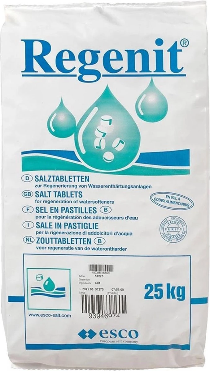 Regenit Onthardingszout Tabletten 25 Kilo Levering 3 Regenit Onthardingszout Tabletten 25 Kilo Levering - Afbeelding 3