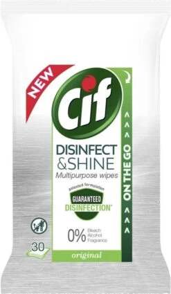 Cif Disinfect & Shine Wipes Original Desinfectie Schoonmaakdoekjes - 12 X 30 Doekjes - Voordeelverpakking -Ajax® Verkoop 697x1200 1