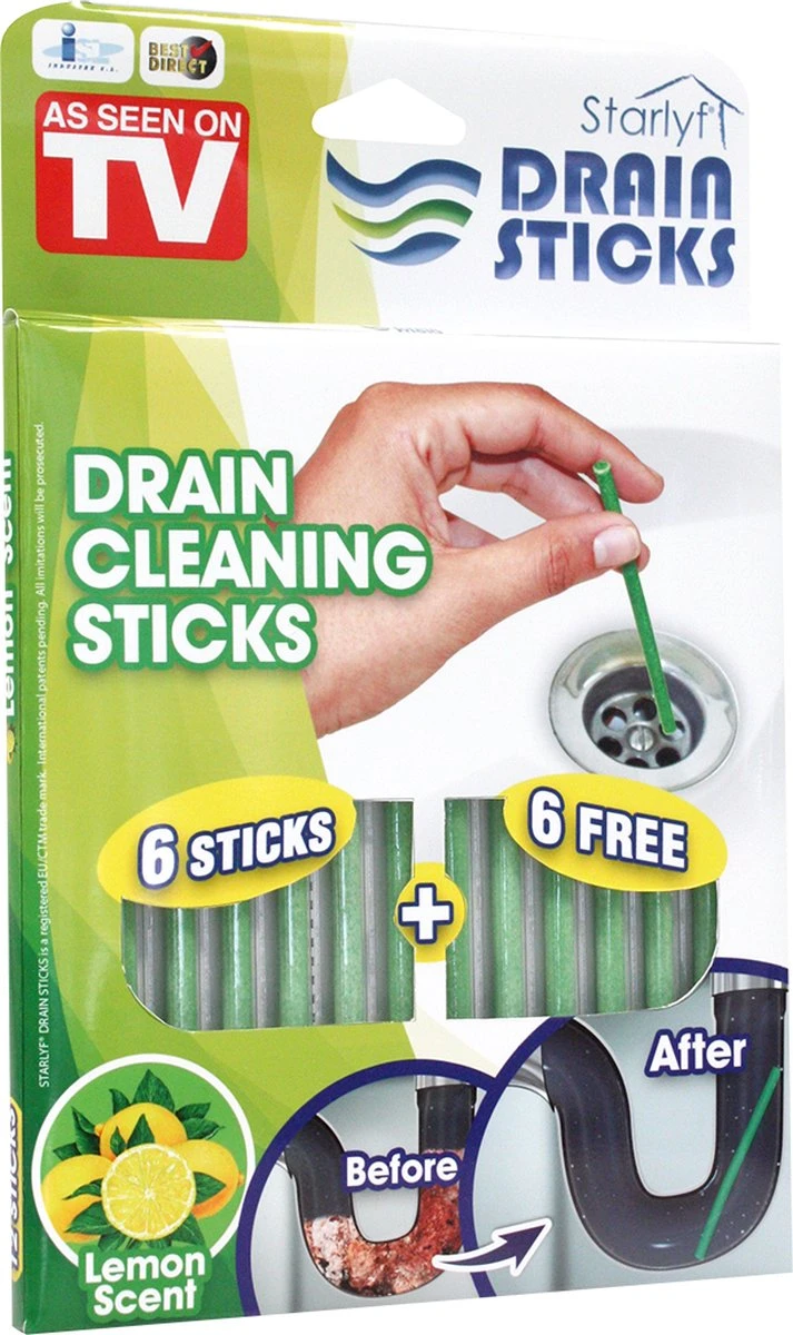 Starlyf Drain Sticks 12 Pack - Afvoer - Ontstopper Sticks - Gootsteenontstopper Sticks - Gootsteen Ontstopper 1 Starlyf Drain Sticks 12 Pack - Afvoer - Ontstopper Sticks - Gootsteenontstopper Sticks - Gootsteen Ontstopper