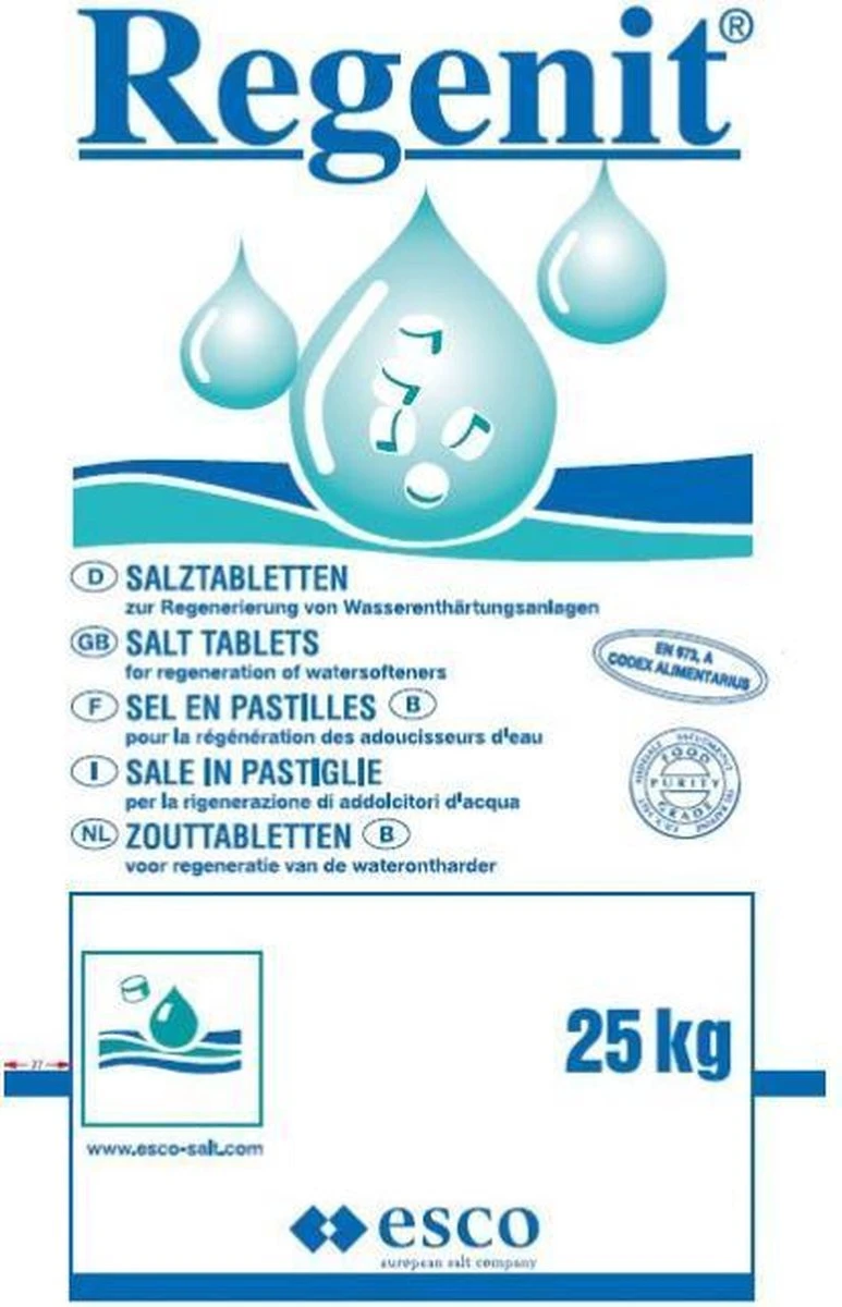 Regenit Onthardingszout Tabletten 25 Kilo Levering 2 Regenit Onthardingszout Tabletten 25 Kilo Levering - Afbeelding 2