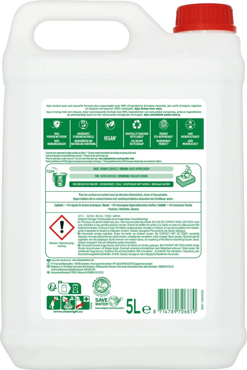 Ajax® Ajax Allesreiniger Fris 2 X 5L - Voordeelverpakking 3 Ajax® Ajax Allesreiniger Fris 2 X 5L - Voordeelverpakking - Afbeelding 3