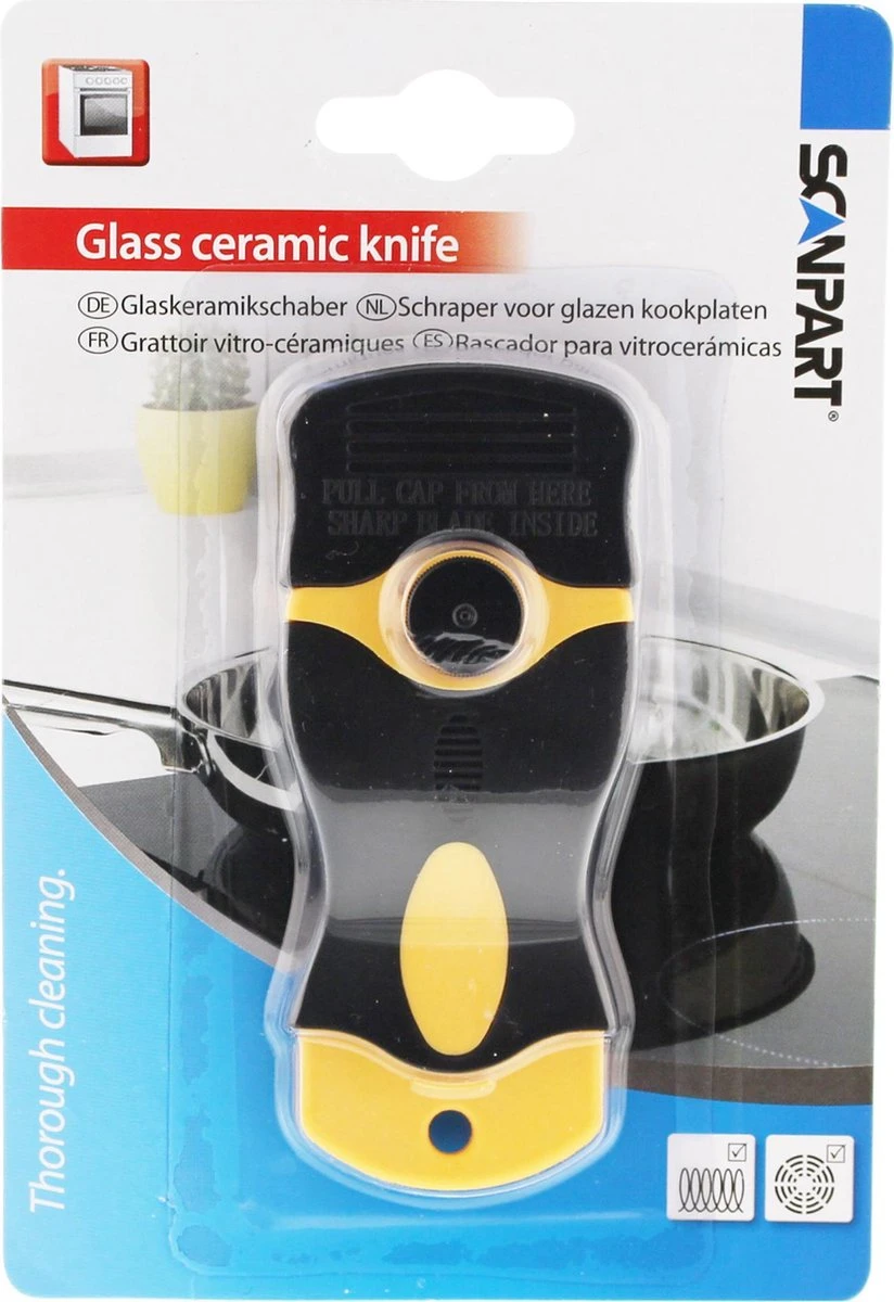 Scanpart Kookplaat Schraper - Schraapijzer - Radeermes - Voor Alle Glazen Kookplaten - Zoals Keramische Inductie En Halogeen Kookplaten - Kunststof - Vervangbaar Mesje - Krasvrij 5 Scanpart Kookplaat Schraper - Schraapijzer - Radeermes - Voor Alle Glazen Kookplaten - Zoals Keramische Inductie En Halogeen Kookplaten - Kunststof - Vervangbaar Mesje - Krasvrij - Afbeelding 5